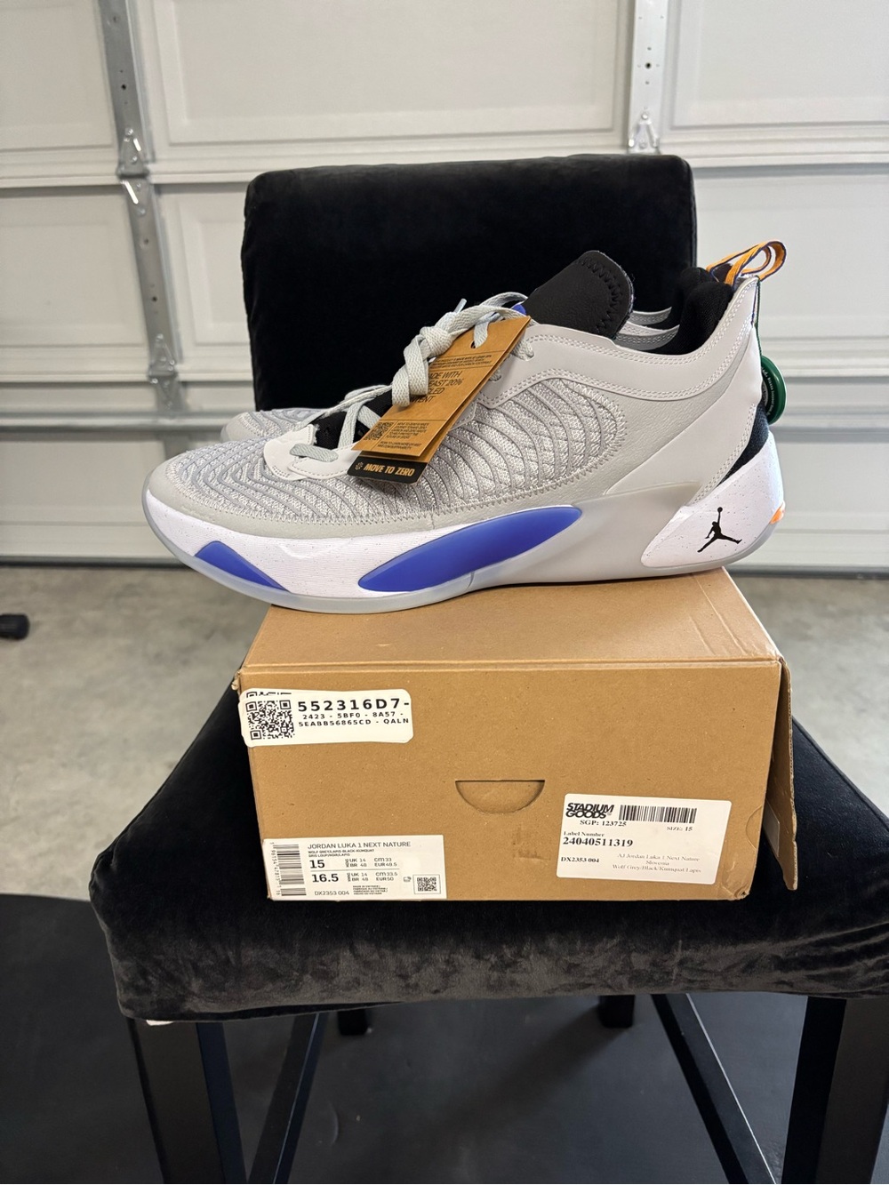 Jordan Luka 1 Next Nature Slovenia Luka Doncic Grey Basketball Sneakes